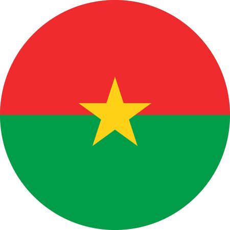 Burkina Faso round flag icon vector graphics design background.のイラスト素材