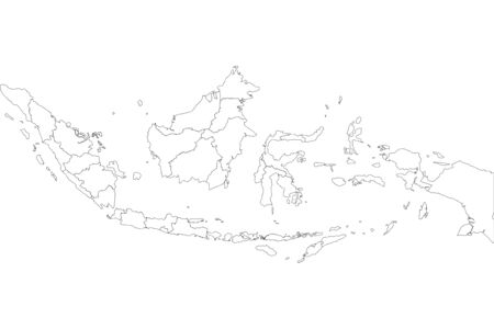 Indonesia political outline map vector background. Perfect for backgrounds and education purposes.のイラスト素材