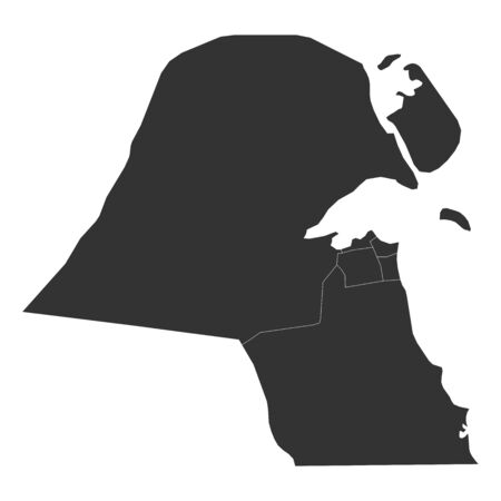 Modern kuwait map with boundaries vector illustration graphics design.のイラスト素材