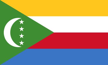 Comoros national flag vector illustration graphics design. Perfect for banner, backgrounds, backdrop, wallpaper, fabric, poster, sticker, label etc.のイラスト素材