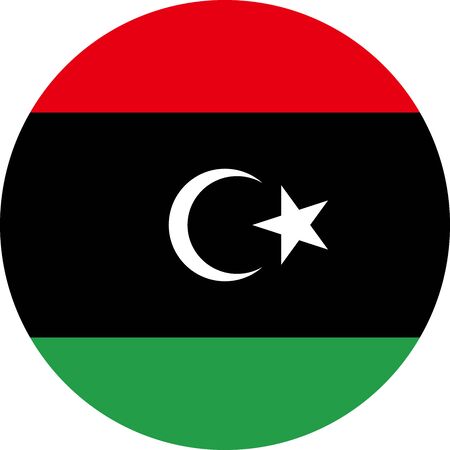 Libya round flag icon vector illustration. Perfect for Sticker, sign, symbol, icon, label, button etc.のイラスト素材