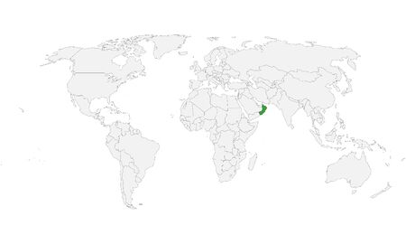 Oman map highlighted on world map vector illustration graphics design. Perfect for backgrounds, backdrop, business concepts, banner and wallpapers.のイラスト素材