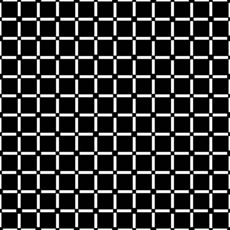 Modern stylish abstract geometric line square seamless pattern vector background. Black, white.のイラスト素材