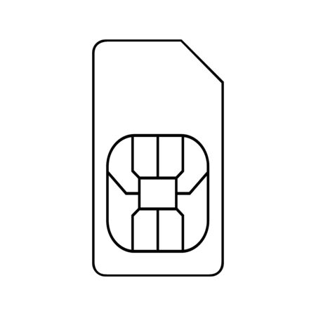 Sim card line icon vector concept. Mobile network. Perfect for backgrounds, banner, backdrop, sign, icon, symbol, label, sticker, logo etc.のイラスト素材