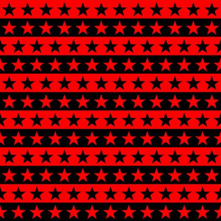 Red, black modern star stripes seamless pattern vector background.のイラスト素材