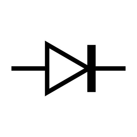 Diode symbol electronic circuit components vector. Perfect for icon, symbol, sign, sticker, label etc.のイラスト素材
