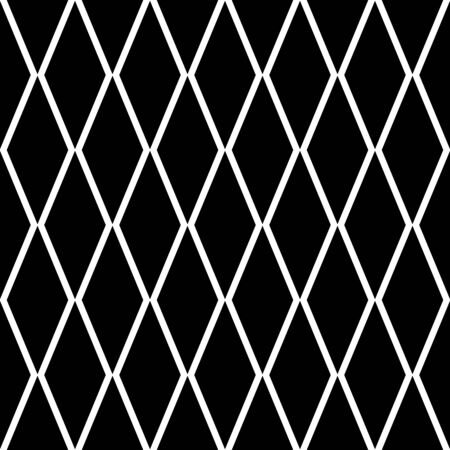 Black rhombus tessellation seamless pattern vector. Diamond grill pattern. Perfect for fabric designs, backdrop, backgrounds, pattern fill and wallpapers.のイラスト素材
