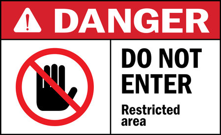 Danger Do not enter. Restricted area. Danger sign. Facility Signs and symbols.のイラスト素材