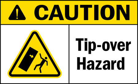 Caution Tip-over hazard sign. General safety signs and symbols.のイラスト素材