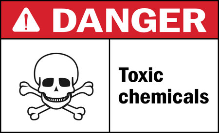 Toxic chemicals danger sign. Chemical warning signs and symbols.のイラスト素材