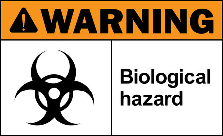 Biological hazard warning sign. Bio-hazard safety signs and symbols.のイラスト素材