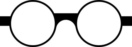 Round glasses icon sign vector. Circular shaped lenses with frame.のイラスト素材