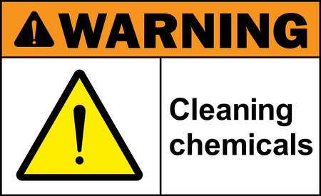 Cleaning chemicals warning sign. Hazardous chemical signs and symbols.のイラスト素材
