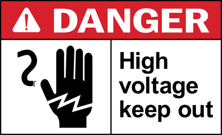 High voltage keep out danger sign. Electrical safety signs and symbols.のイラスト素材