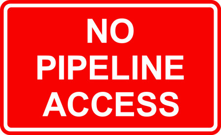 No pipeline access sign. White on Red background. Private property signs and symbols.のイラスト素材