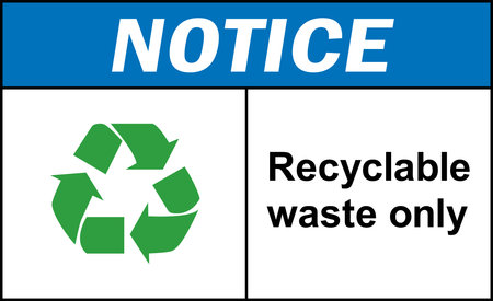 Recyclable waste only notice sign. Recycle signs and symbols.のイラスト素材