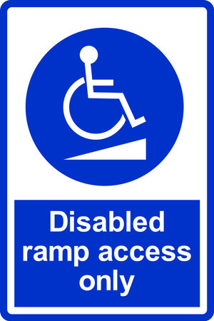 Disabled ramp access sign. Parking signs and symbols.のイラスト素材