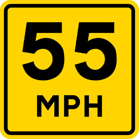 55 mph speed limit sign. Traffic signs and symbols.のイラスト素材