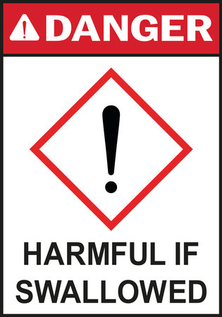 Harmful if swallowed danger sign. Chemical Hazardous safety signs and symbols.のイラスト素材