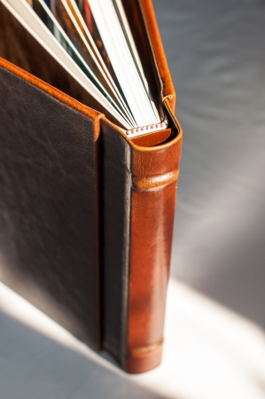 Wedding photography album with leather cover の写真素材