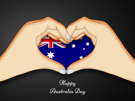 Illustration of hands with Australia Flag for Australia Dayのイラスト素材