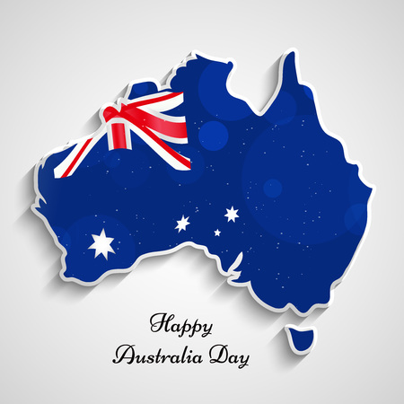 Illustration of Australia Flag with map for Australia Dayのイラスト素材