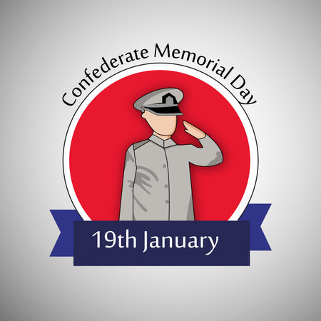 Illustration of U.S South Flag for Confederate Memorial Dayのイラスト素材