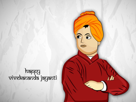Illustration of Swami Vivekanada for Vivekanada Jayantiのイラスト素材