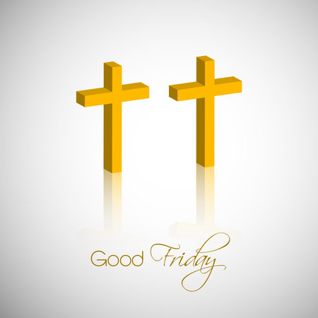 Illustration of cross with effects for Good Fridayのイラスト素材
