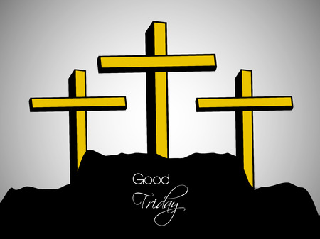 Illustration of cross with effects for Good Fridayのイラスト素材