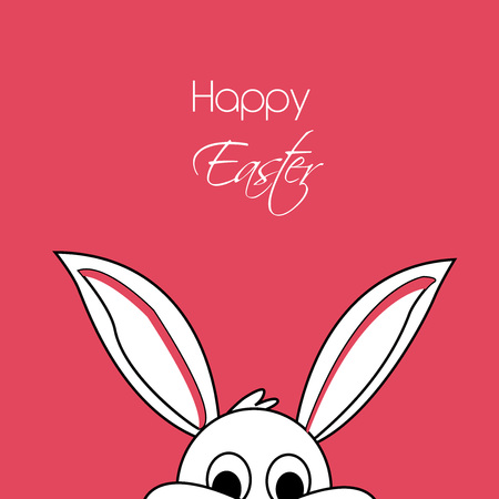 Illustration of bunny with effects for Easterのイラスト素材