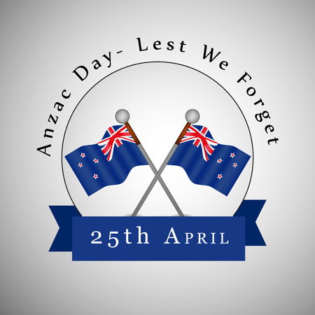 Illustration of New Zealand Flag for Anzac dayのイラスト素材