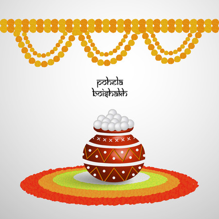 Illustration of Bengali New Year backgroundのイラスト素材