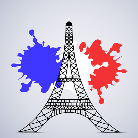 Illustration of elements for France Bastille Day backgroundのイラスト素材
