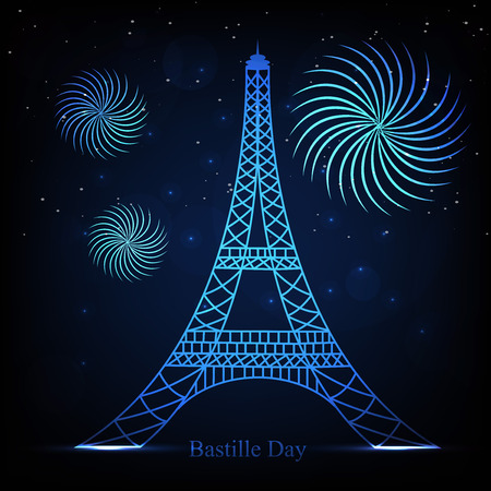 Illustration of elements for France Bastille Day backgroundのイラスト素材