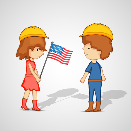 illustration of elements of labor Day backgroundのイラスト素材