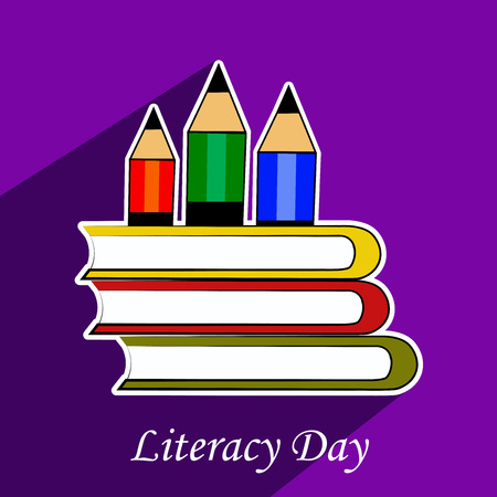 illustration of elements of literacy day backgroundのイラスト素材