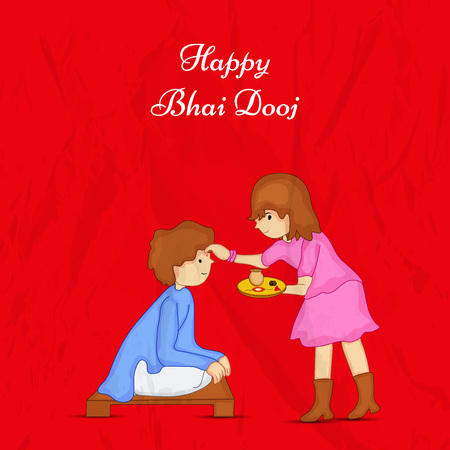illustration of elements of hindu festival Bhai Dooj Backgroundのイラスト素材