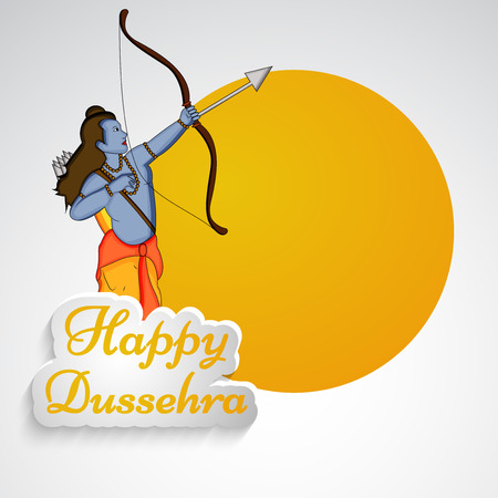 illustration of elements of hindu festival Dussehra backgroundのイラスト素材
