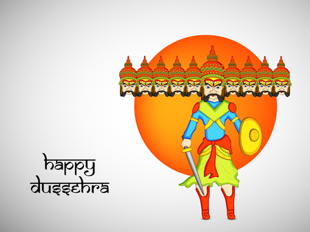 illustration of elements of hindu festival Dussehra backgroundのイラスト素材