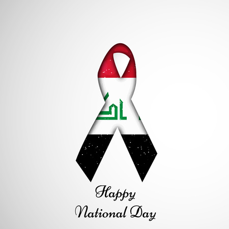 Ribbon with Iraq flag for National Day celebrationのイラスト素材