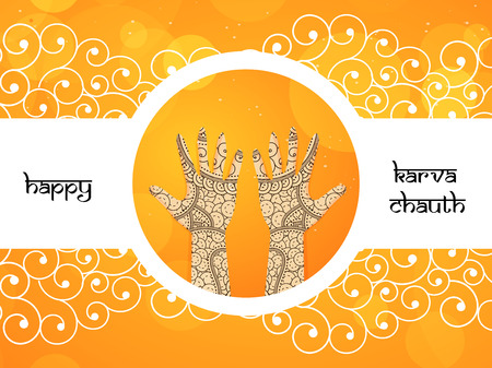 illustration of elements of Hindu Festival Karwa Chauth backgroundのイラスト素材