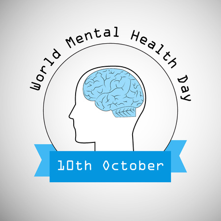 Illustration of elements of World Mental Health Day.のイラスト素材