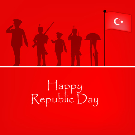 Illustration of elements of Turkey Republic Day.のイラスト素材
