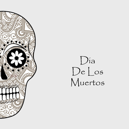 illustration of elements of Dia De los Muertos backgroundのイラスト素材