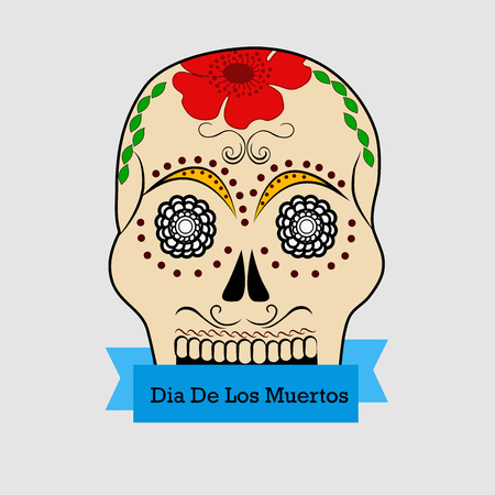 illustration of elements of Dia De los Muertos backgroundのイラスト素材