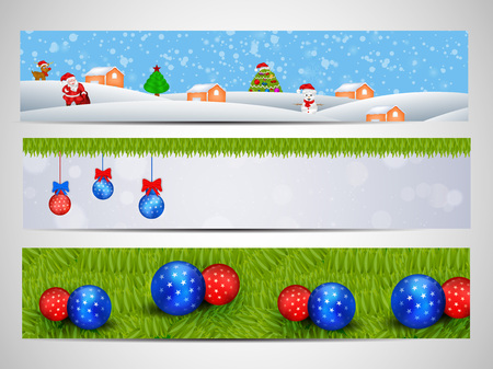 Illustration of elements of Christmas banner design.のイラスト素材