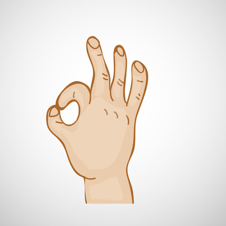 Illustration of hands showing Okay signのイラスト素材