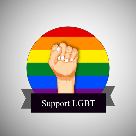 Illustration of background for LGBT with rainbow color flagのイラスト素材
