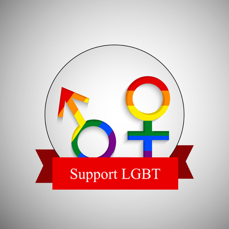 Illustration of background for LGBT with rainbow color flagのイラスト素材